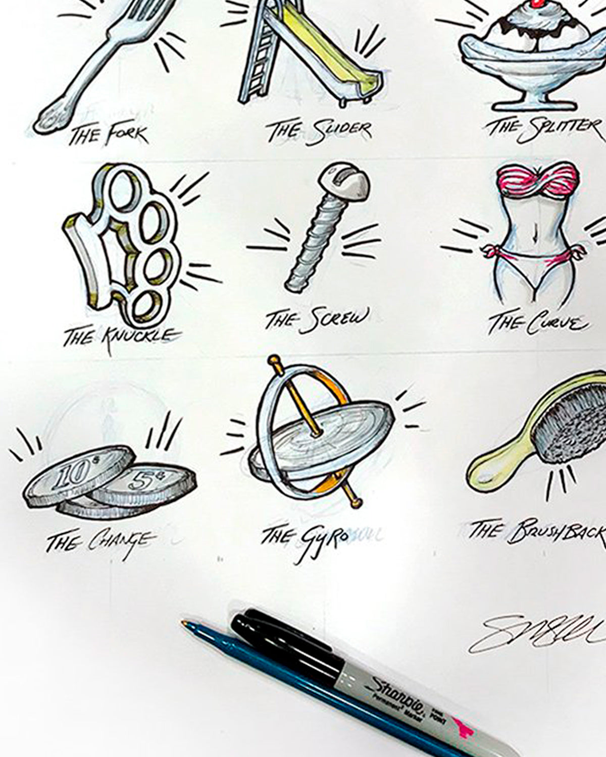 Pitching Metaphors Sketch - Original Sketch