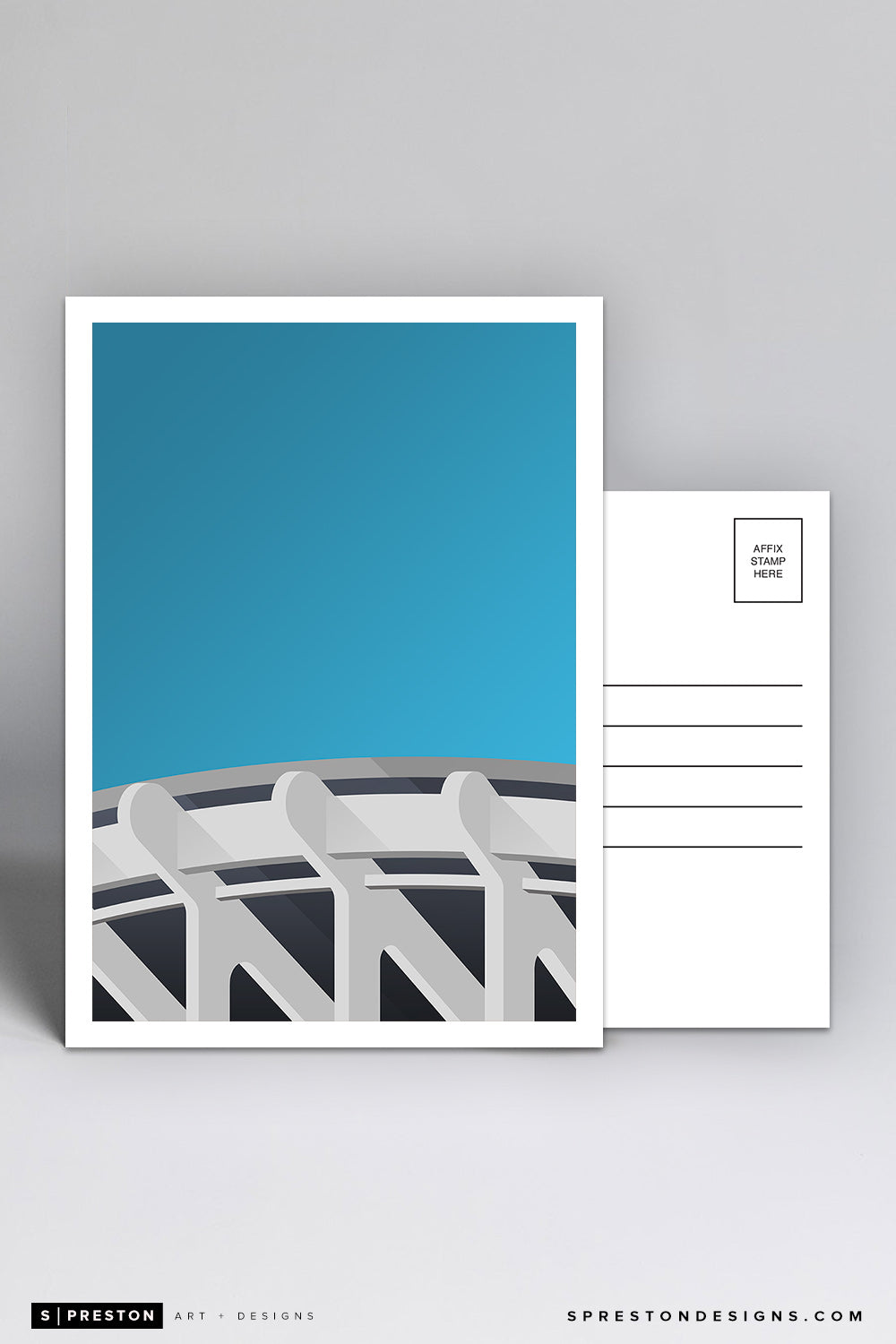 Minimalist RFK Stadium Postcard Washington Nationals - S. Preston