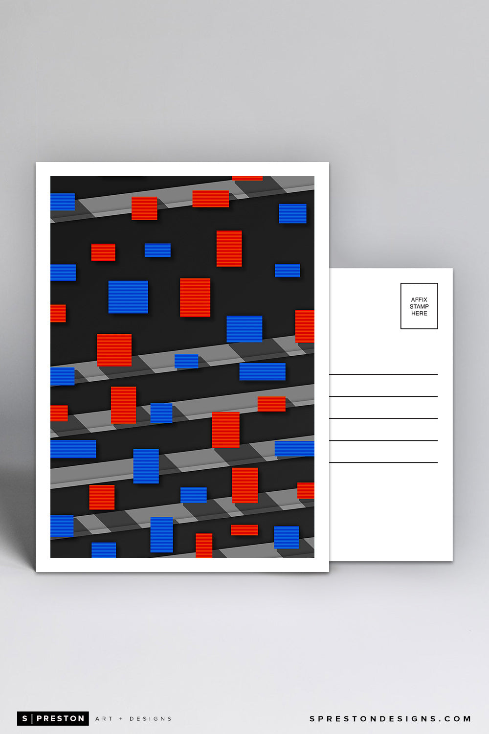 Minimalist Shea Stadium Postcard New York Mets - S. Preston