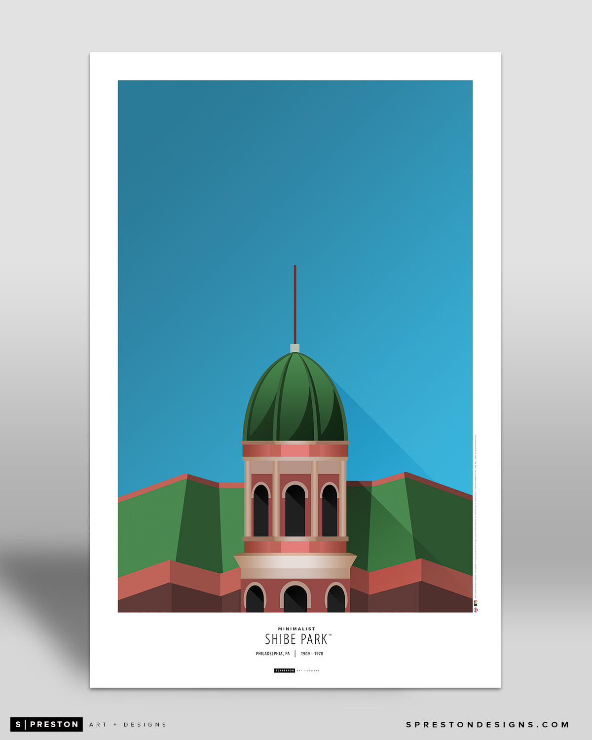 Minimalist Shibe Park Poster Print Philadelphia Phillies - S Preston