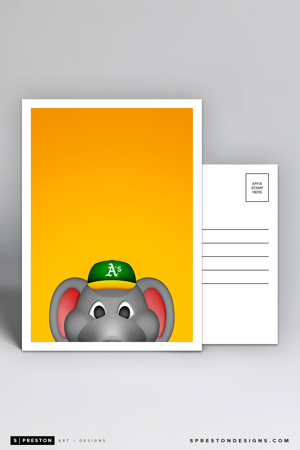 Minimalist Stomper Postcard Oakland Athletics Mascot