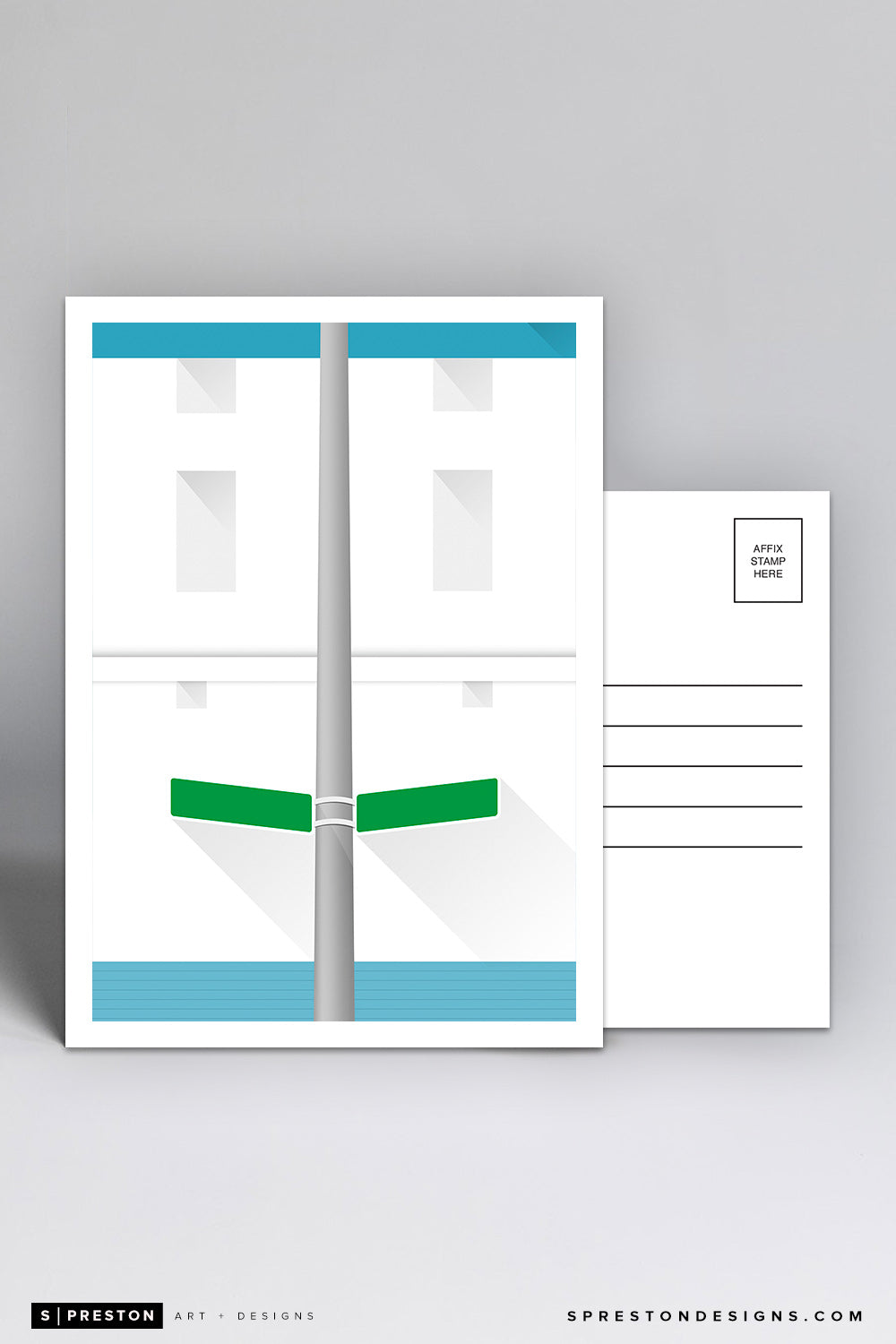 Minimalist Tiger Stadium Postcard Detroit Tigers - S. Preston