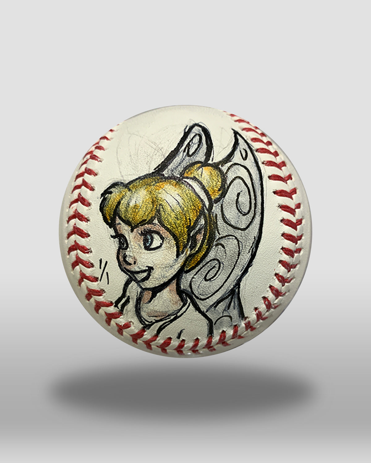 Ballpark Princess Hand-Drawn Baseball Art