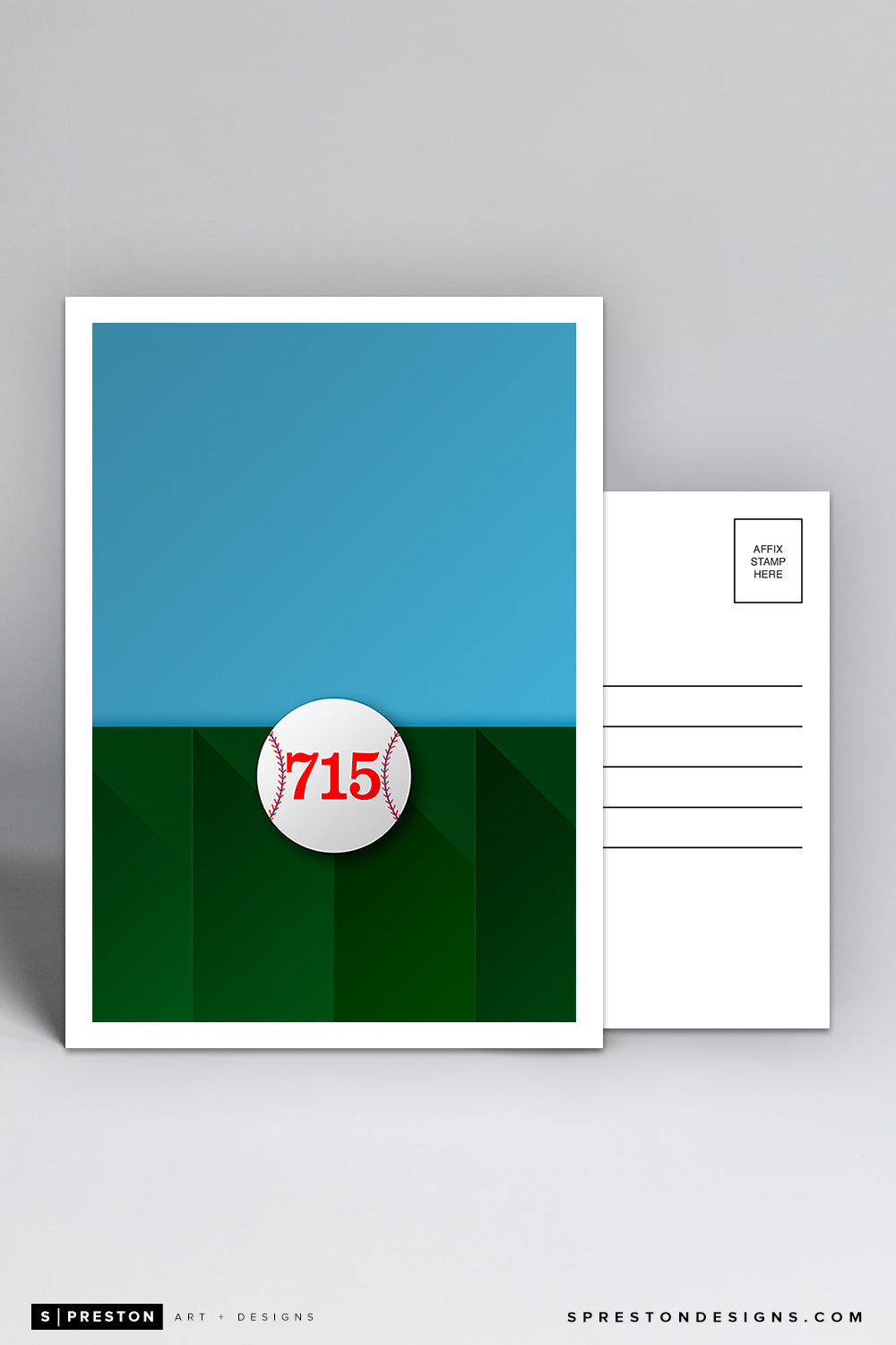 Minimalist Turner Field Postcard Atlanta Braves - S. Preston