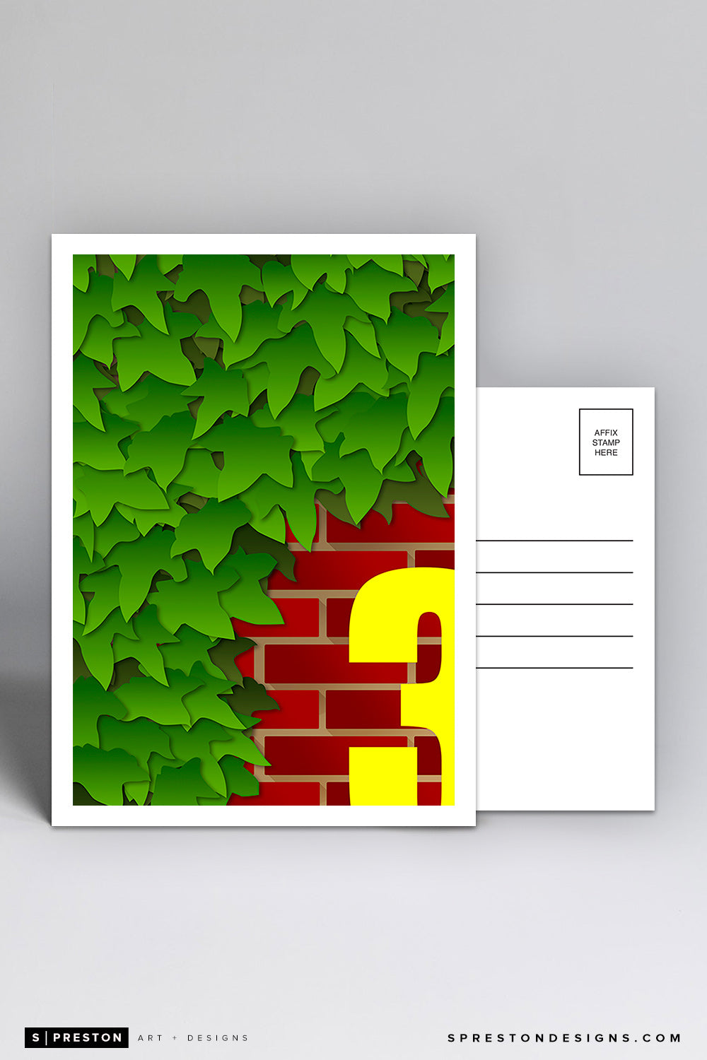 Minimalist Wrigley Field Postcard Chicago Cubs - S. Preston