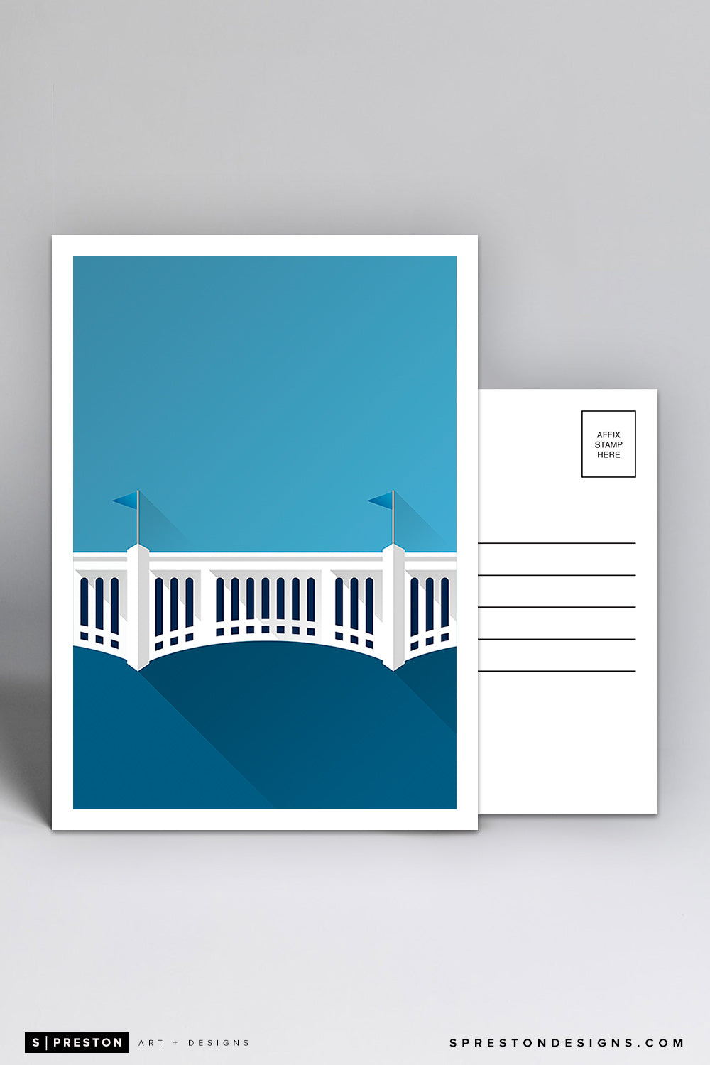 Minimalist Yankee Stadium Postcard New York Yankees - S. Preston